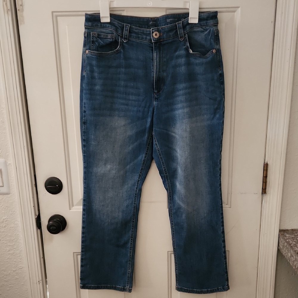 J. Jill Blue Straight Ankle Jeans with Natural Fade